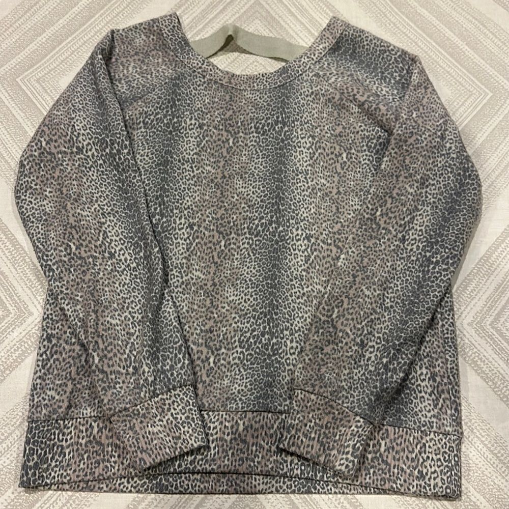 Chaser Girls Leopard Print Lightweight Sweatshirt